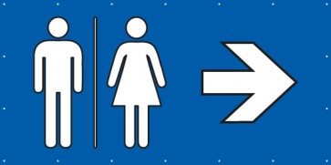 Banner Festivalbanner WC Herren · Damen rechts | blau