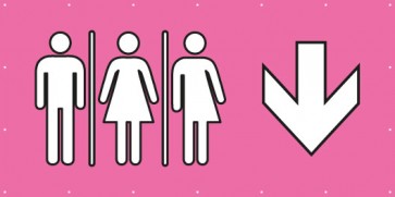 Banner Festivalbanner WC Herren · Damen · Transgender hier | rosa