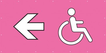Banner Festivalbanner WC behindertengerecht links | rosa