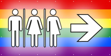 Banner Festivalbanner WC Herren · Damen · Transgender rechts | regenbogenfarben