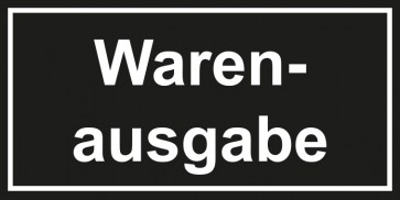 Tür-Schild Warenausgabe | schwarz · weiss · MAGNETSCHILD