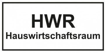 Tür-Schild Hauswirtschaftsraum_HWR | weiss · schwarz · MAGNETSCHILD