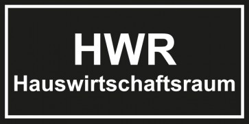 Tür-Aufkleber Hauswirtschaftsraum_HWR | schwarz · weiss