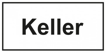 Tür-Schild Keller | weiss · schwarz · selbstklebend