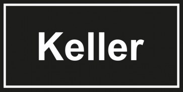 Tür-Schild Keller | schwarz · weiss · selbstklebend