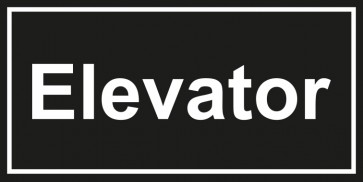 Tür-Schild Elevator | schwarz · weiss · selbstklebend