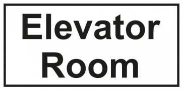 Tür-Schild Elevator Room | weiss · schwarz