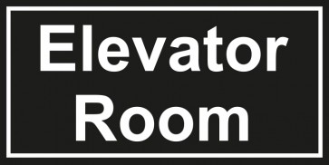 Tür-Schild Elevator Room | schwarz · weiss · selbstklebend