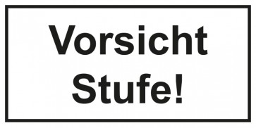 Tür-Schild Vorsicht Stufe! | weiss · schwarz · MAGNETSCHILD