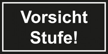 Tür-Schild Vorsicht Stufe! | schwarz · weiss · MAGNETSCHILD