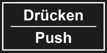 Tür-Schild Drücken Push | schwarz · weiss · MAGNETSCHILD