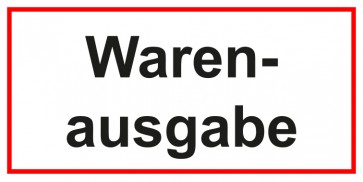 Tür-Schild Warenausgabe | weiss · rot · MAGNETSCHILD