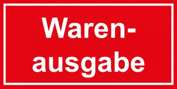 Tür-Schild Warenausgabe | rot · weiss