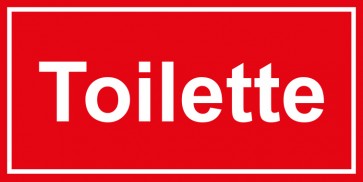 Tür-Schild Toilette | rot · weiss · selbstklebend