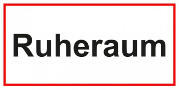 Tür-Schild Ruheraum | weiss · rot · MAGNETSCHILD
