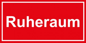 Tür-Schild Ruheraum | rot · weiss · MAGNETSCHILD