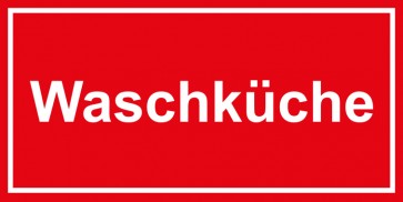 Tür-Schild Waschküche | rot · weiss · MAGNETSCHILD