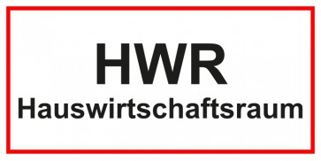 Tür-Schild Hauswirtschaftsraum_HWR | weiss · rot · MAGNETSCHILD