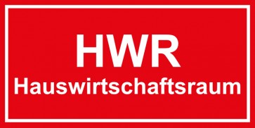 Tür-Schild Hauswirtschaftsraum_HWR | rot · weiss · MAGNETSCHILD