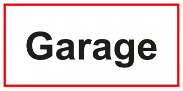 Tür-Aufkleber Garage | weiss · rot | stark haftend