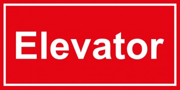 Tür-Aufkleber Elevator | rot · weiss | stark haftend