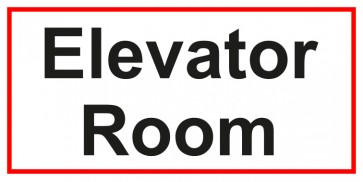 Tür-Schild Elevator Room | weiss · rot · selbstklebend
