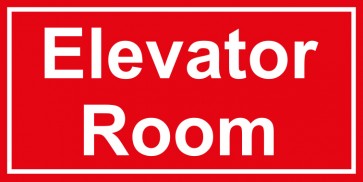 Tür-Schild Elevator Room | rot · weiss