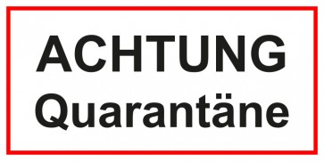 Tür-Schild ACHTUNG · Quarantäne | weiss · rot · MAGNETSCHILD