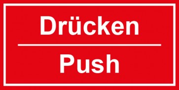 Tür-Schild Drücken Push | rot · weiss · MAGNETSCHILD
