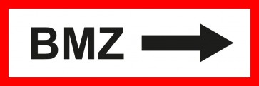Magnetschild Feuerwehrzeichen BMZ Pfeil rechts