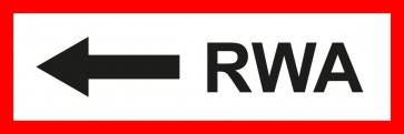 Aufkleber Feuerwehrzeichen RWA Pfeil links