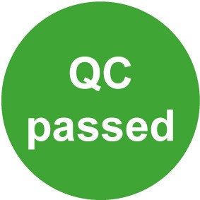 Schild QS Zeichen QC passed · grün | selbstklebend