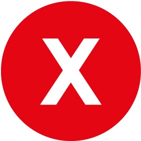 Schild QS Zeichen X · rot | selbstklebend