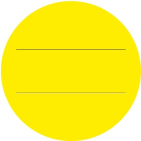 Schild QS Zeichen Blanko 2 Striche · gelb | selbstklebend