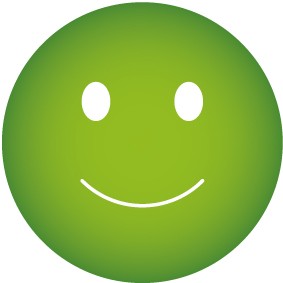 QS Aufkleber Smiley grün | stark haftend