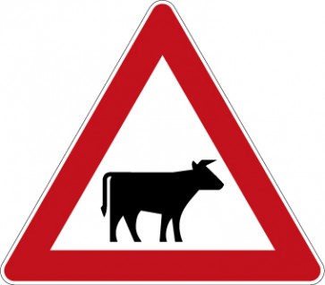 Verkehrsschild · Verkehrszeichen Gefahrzeichen Viehtrieb, Aufstellung links · Zeichen 101-22 
