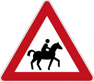 Verkehrzeichen Gefahrzeichen Reiter, Aufstellung links · Zeichen 101-23  · MAGNETSCHILD