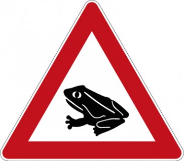 Aufkleber Gefahrzeichen Amphibienwanderung · Zeichen 101-14 | stark haftend - Verkehrszeichen STVO