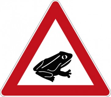 Aufkleber Gefahrzeichen  Amphibienwanderung, Aufstellung links · Zeichen 101-24 