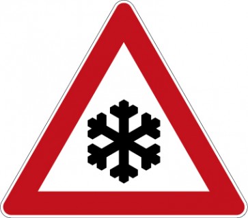 Aufkleber Gefahrzeichen Schnee- oder Eisglätte · Zeichen 101-51 | stark haftend - Verkehrszeichen STVO