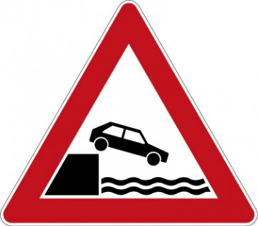 Verkehrzeichen Gefahrzeichen Ufer · Zeichen 101-53  · MAGNETSCHILD