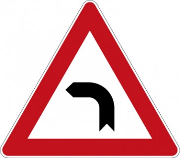 Aufkleber Gefahrzeichen Kurve (links) · Zeichen 103-10 | stark haftend - Verkehrszeichen STVO