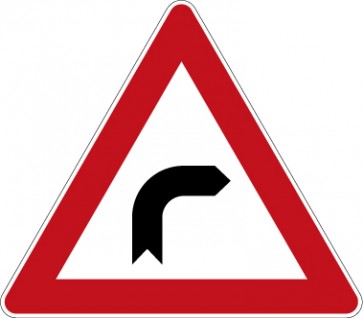 Aufkleber Gefahrzeichen Kurve (rechts) · Zeichen 103-20 | stark haftend - Verkehrszeichen STVO