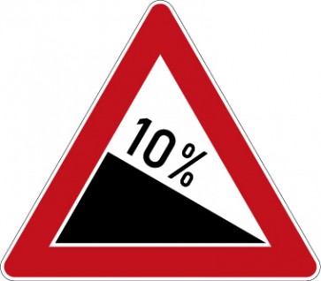 Verkehrsschild · Verkehrszeichen Gefahrzeichen Gefälle · Zeichen 108-10 