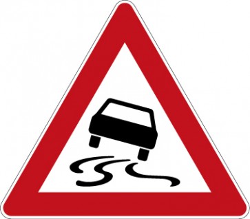 Verkehrzeichen Gefahrzeichen Schleuder- oder Rutschgefahr · Zeichen 114  · MAGNETSCHILD