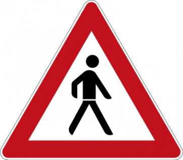 Verkehrzeichen Gefahrzeichen Fußgänger, Aufstellung links · Zeichen 133-20  · MAGNETSCHILD