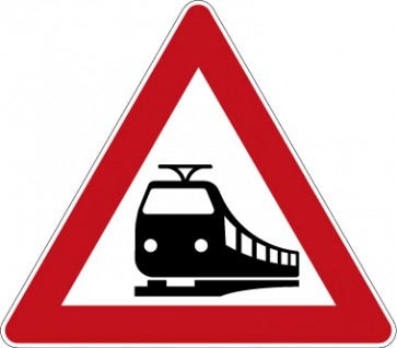 Aufkleber Gefahrzeichen Bahnübergang · Zeichen 151 | stark haftend - Verkehrszeichen STVO