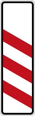 Verkehrzeichen Gefahrzeichen Dreistreifige Bake (links) · Zeichen 157-20  · MAGNETSCHILD