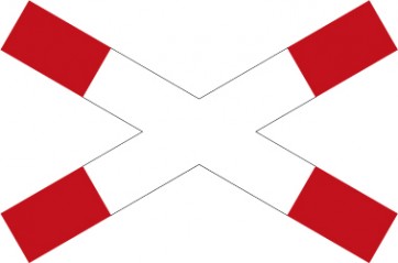 Aufkleber Vorschriftzeichen Andreaskreuz (liegend) · Zeichen 201 | stark haftend - Verkehrszeichen STVO