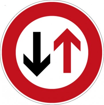 Verkehrzeichen Vorschriftzeichen Dem Gegenverkehr Vorrang gewähren! · Zeichen 208  · MAGNETSCHILD